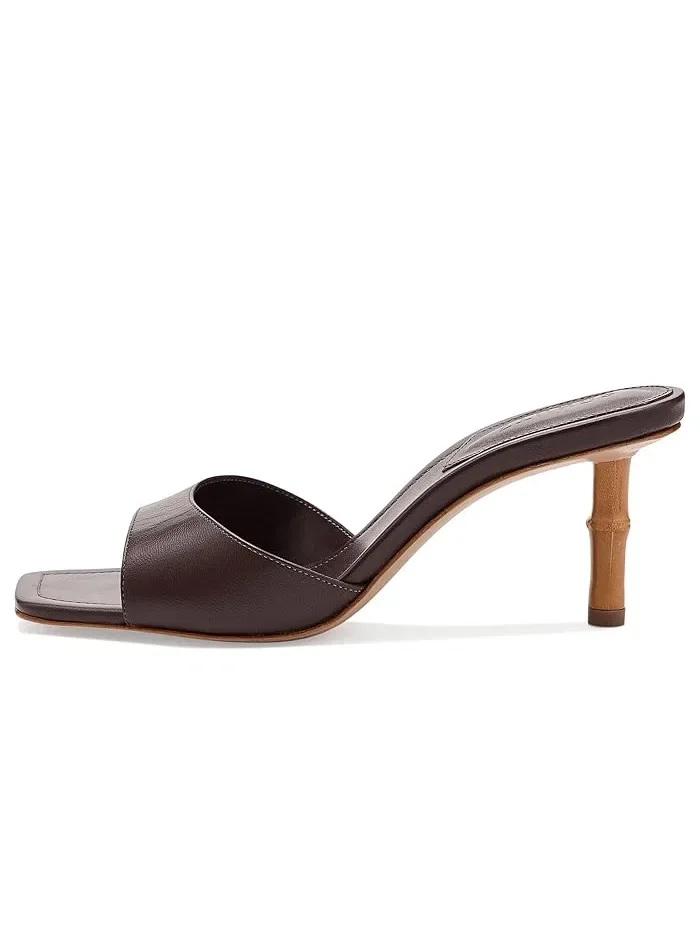 Туфли-лодочки с открытым носком Leena Bamboo Schutz — изображение 4 из 4, коричневый