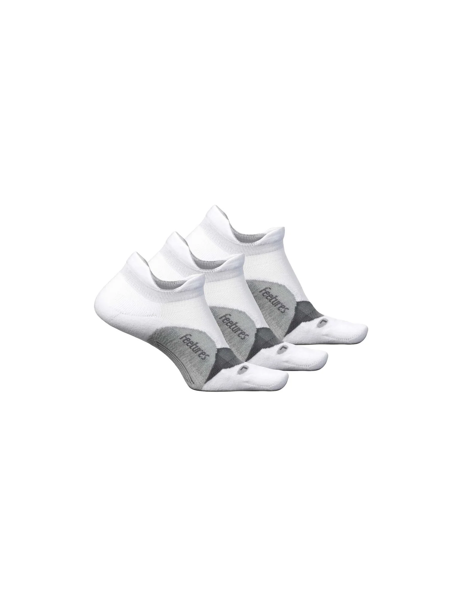 Туфли Unisex Feetures Elite Light Cushion No Show Tab 3-Pair Pack — белый