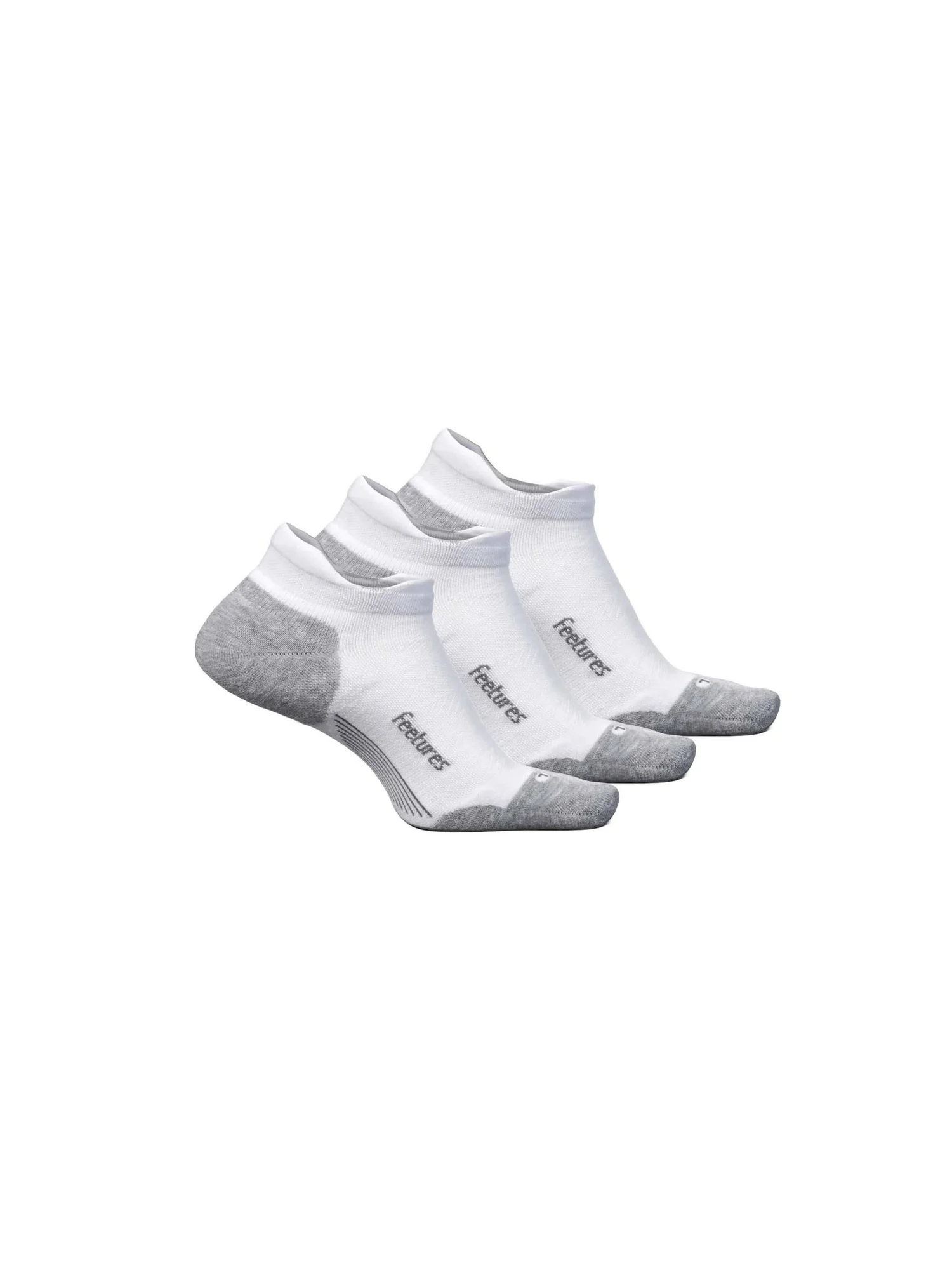 Туфли Unisex Feetures Elite Max Cushion No Show Tab 3-Pair Pack — белый