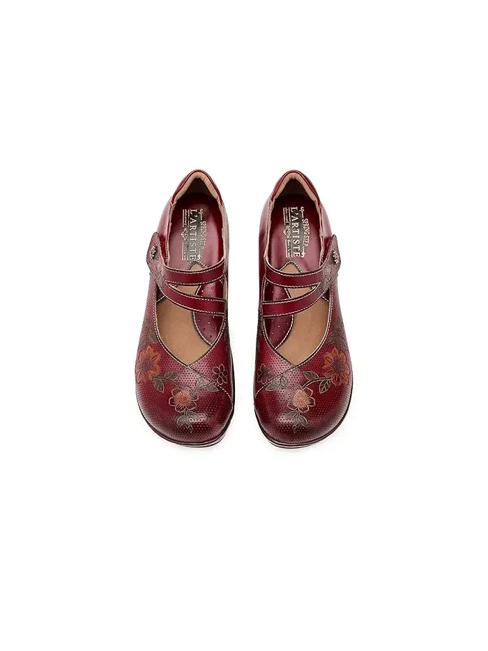 Туфли Mary Jane с ручной росписью Mamataish L'Artiste by Spring Step — изображение 2 из 4, красный мульти