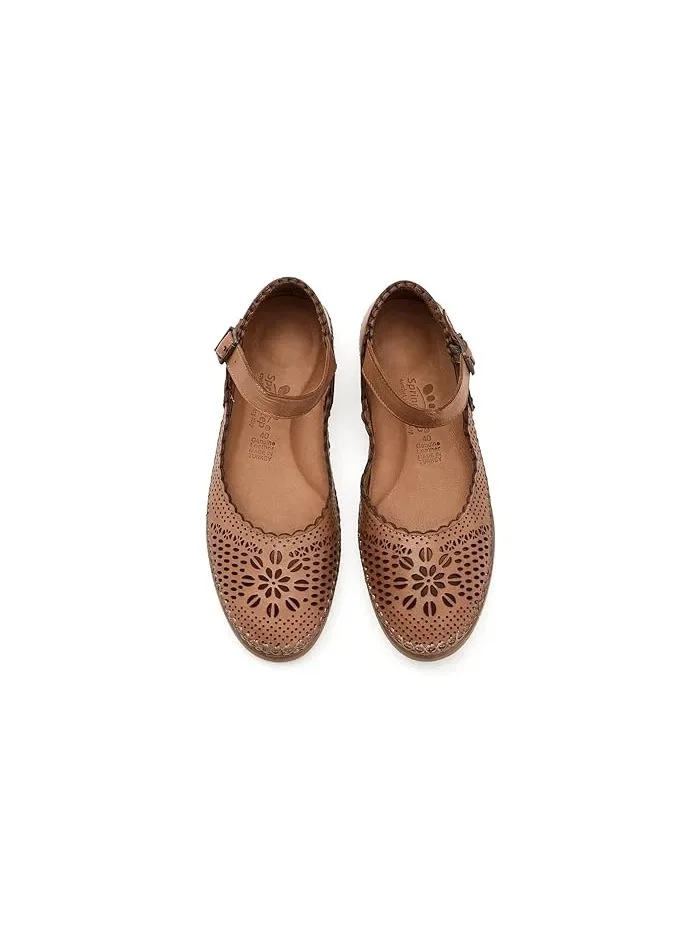 Туфли-лодочки с цветочным узором Zabelle Spring Step — изображение 2 из 4, верблюжий