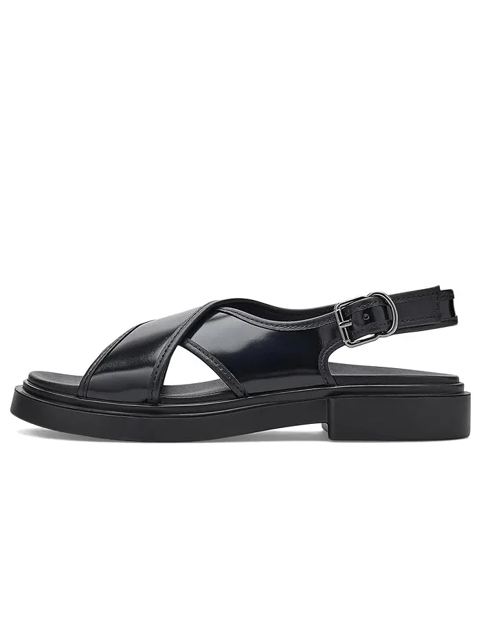 Сандалии ECCO Seoul Cross Strap Slingback, кожаные, с перекрестными ремешками — изображение 4 из 4, черный/черный