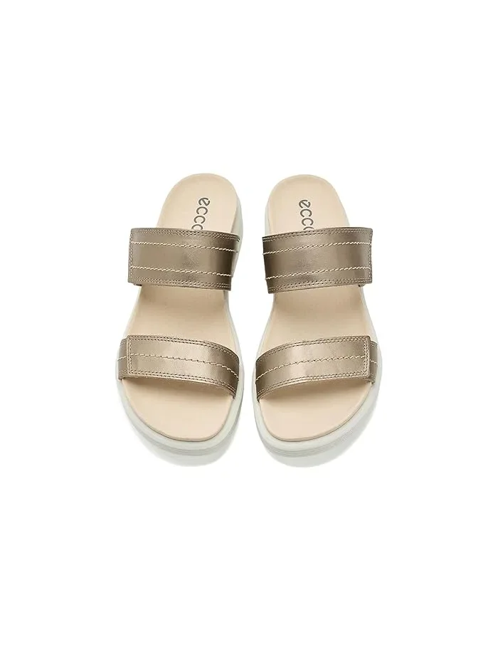 Сандалии ECCO Soft Two Band, с двумя ремешками, Pure Cashmere Metallic — изображение 2 из 4, чистый