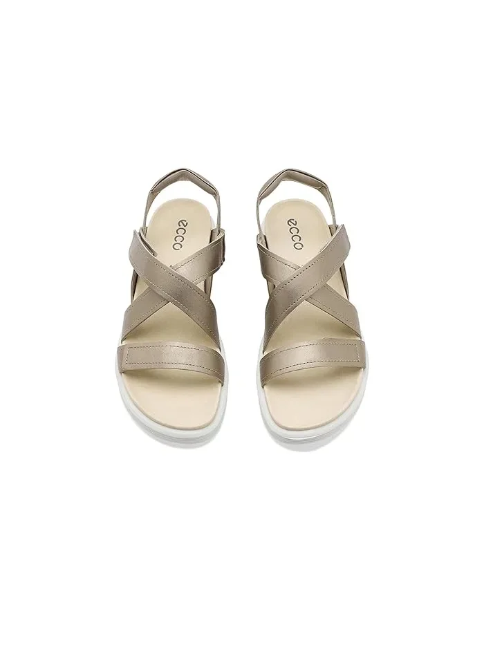 Сандалии ECCO Soft Cross Strap, с ремешками, Pure Cashmere Metallic — изображение 2 из 4, чистый