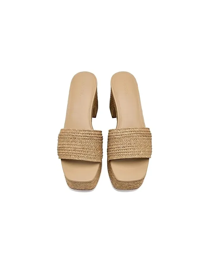 Босоножки на платформе Clarita Raffia Slide Vince — изображение 2 из 4, коричневый