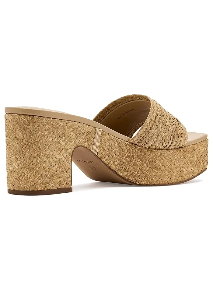 Босоножки на платформе Clarita Raffia Slide Vince — изображение 3 из 4, коричневый