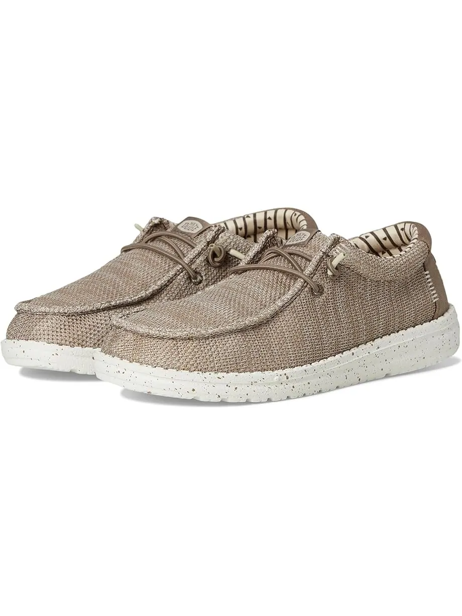 Лоферы Hey Dude Kids Wally Stretch Sox — изображение 1 из 7, ореховый