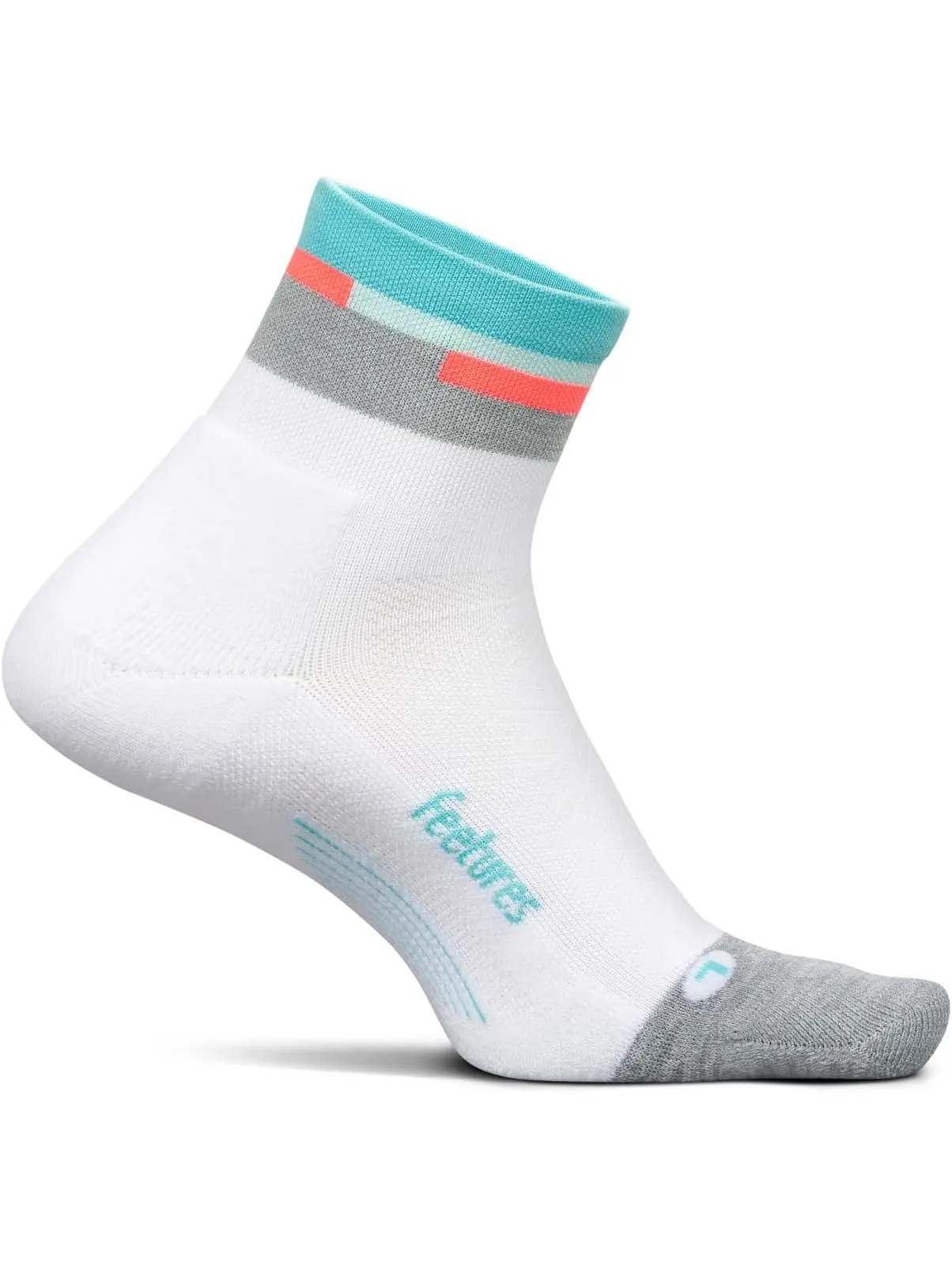 Носки Feetures Unisex Elite Light Cushion Quarter — изображение 2 из 3, белый