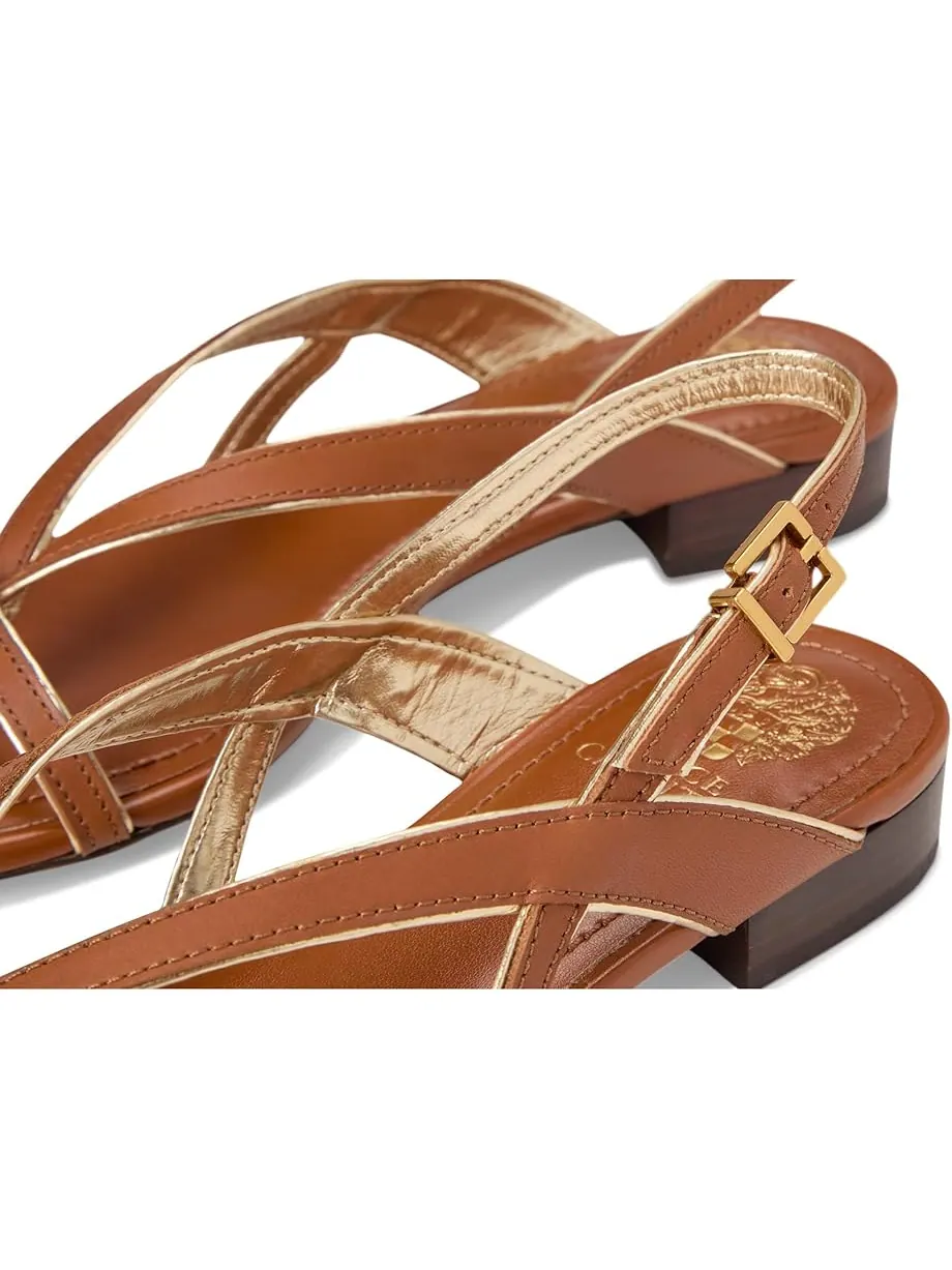 Туфли Vince Camuto Melly Strappy Flat Sandals — изображение 6 из 7, золотистый