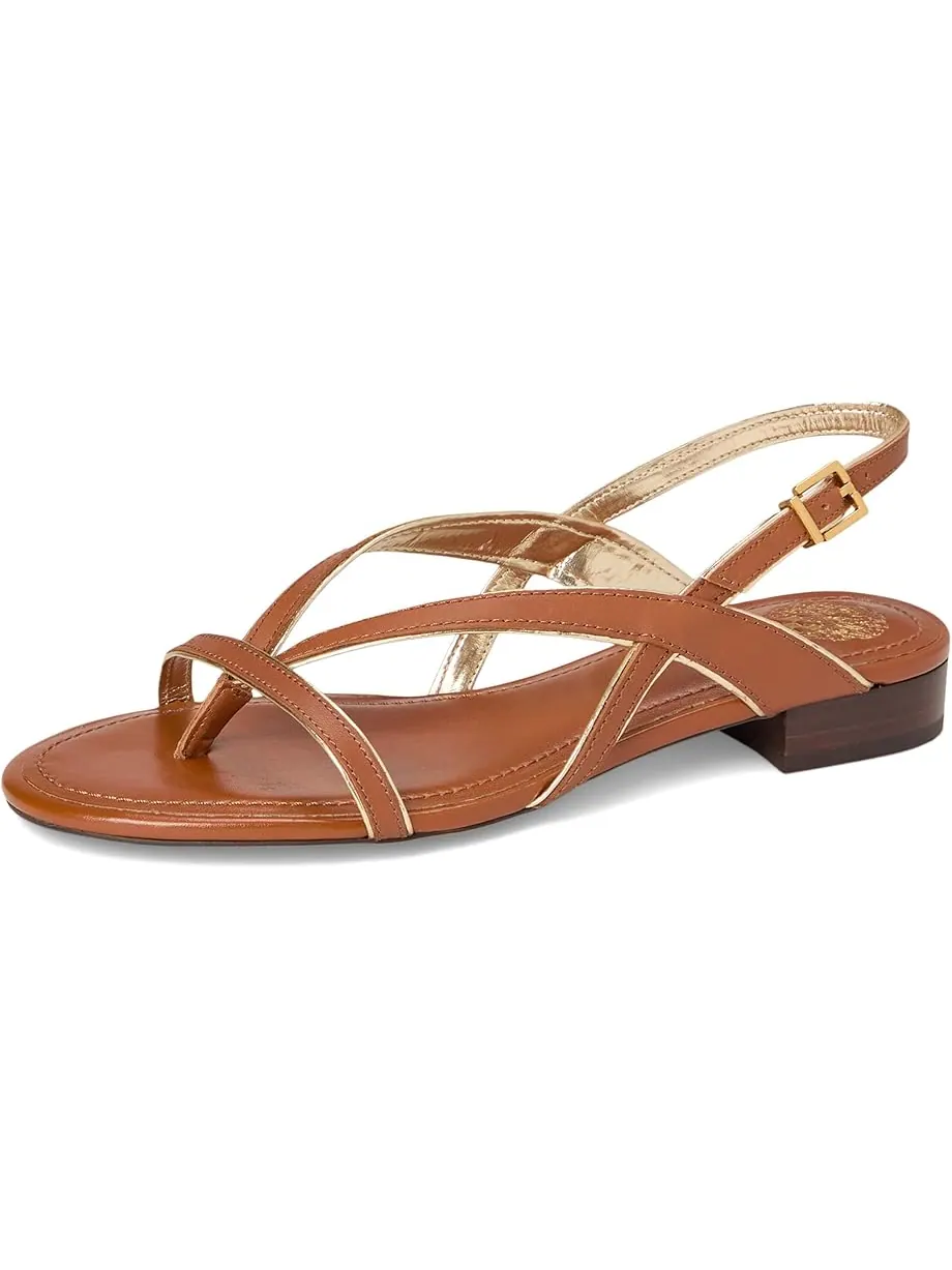 Туфли Vince Camuto Melly Strappy Flat Sandals — изображение 7 из 7, золотистый