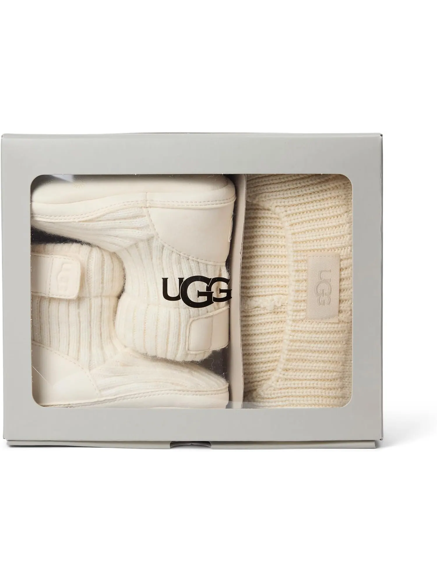 Тапочки UGG Kids Skylar And UGG Beanie — изображение 6 из 7, бежевый