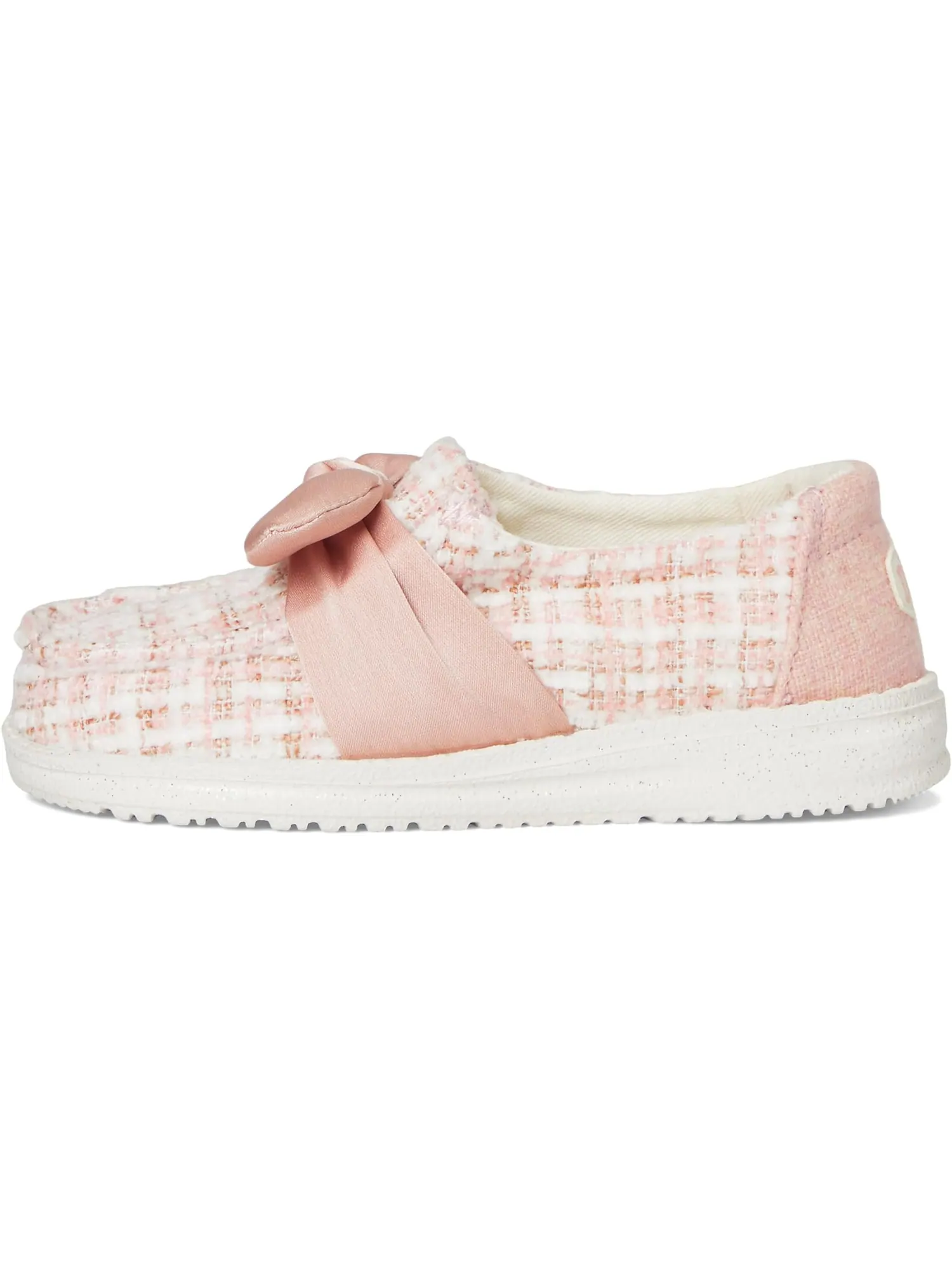 Лоферы Hey Dude Kids Women's Wendy Bow Tweed — изображение 4 из 7, бледный розовый