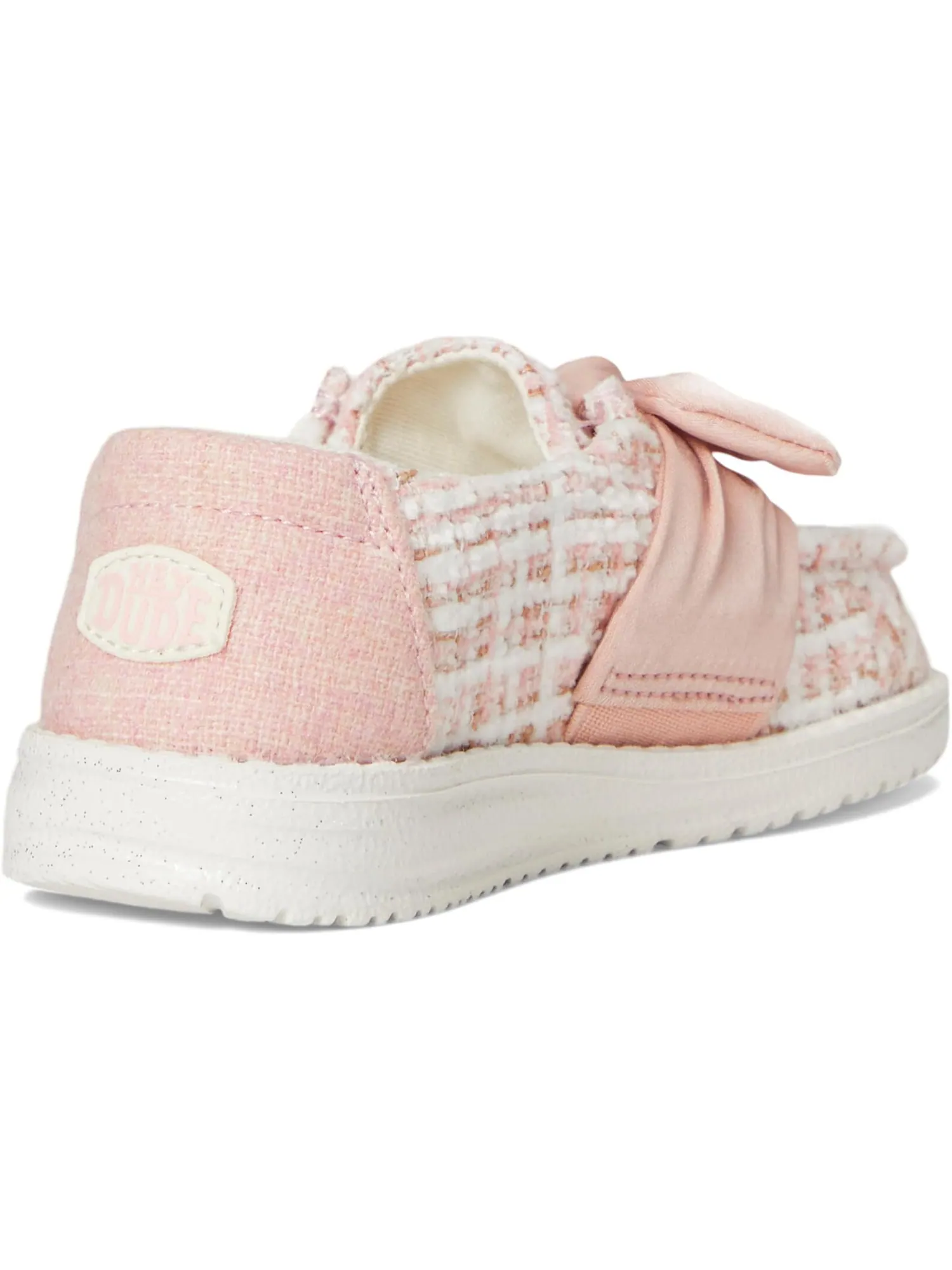 Лоферы Hey Dude Kids Women's Wendy Bow Tweed — изображение 5 из 7, бледный розовый