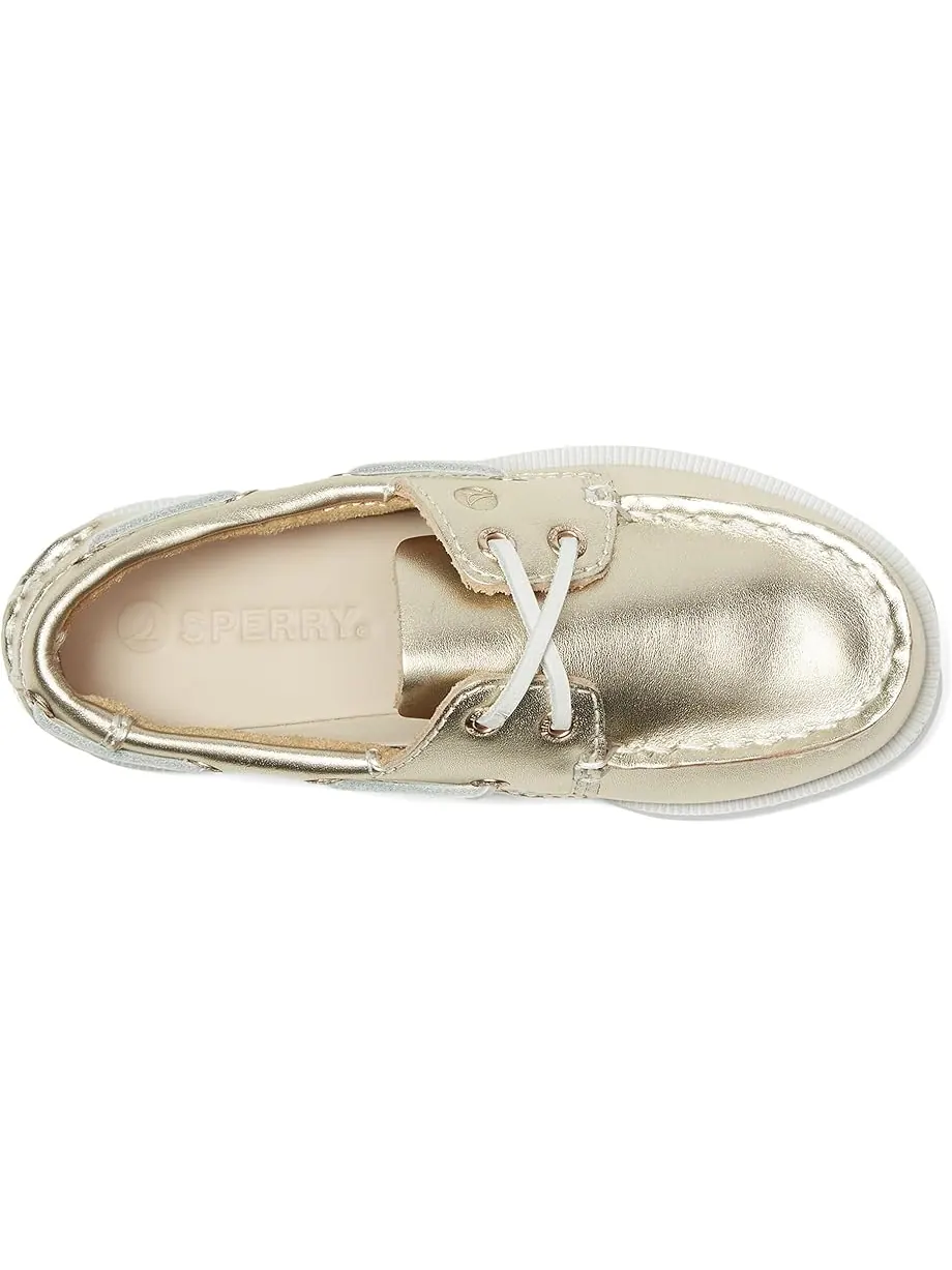 Детские лодочники Sperry Authentic Original (Little Kid/Big Kid) Sperry Kids — изображение 2 из 7, металлик золотистый