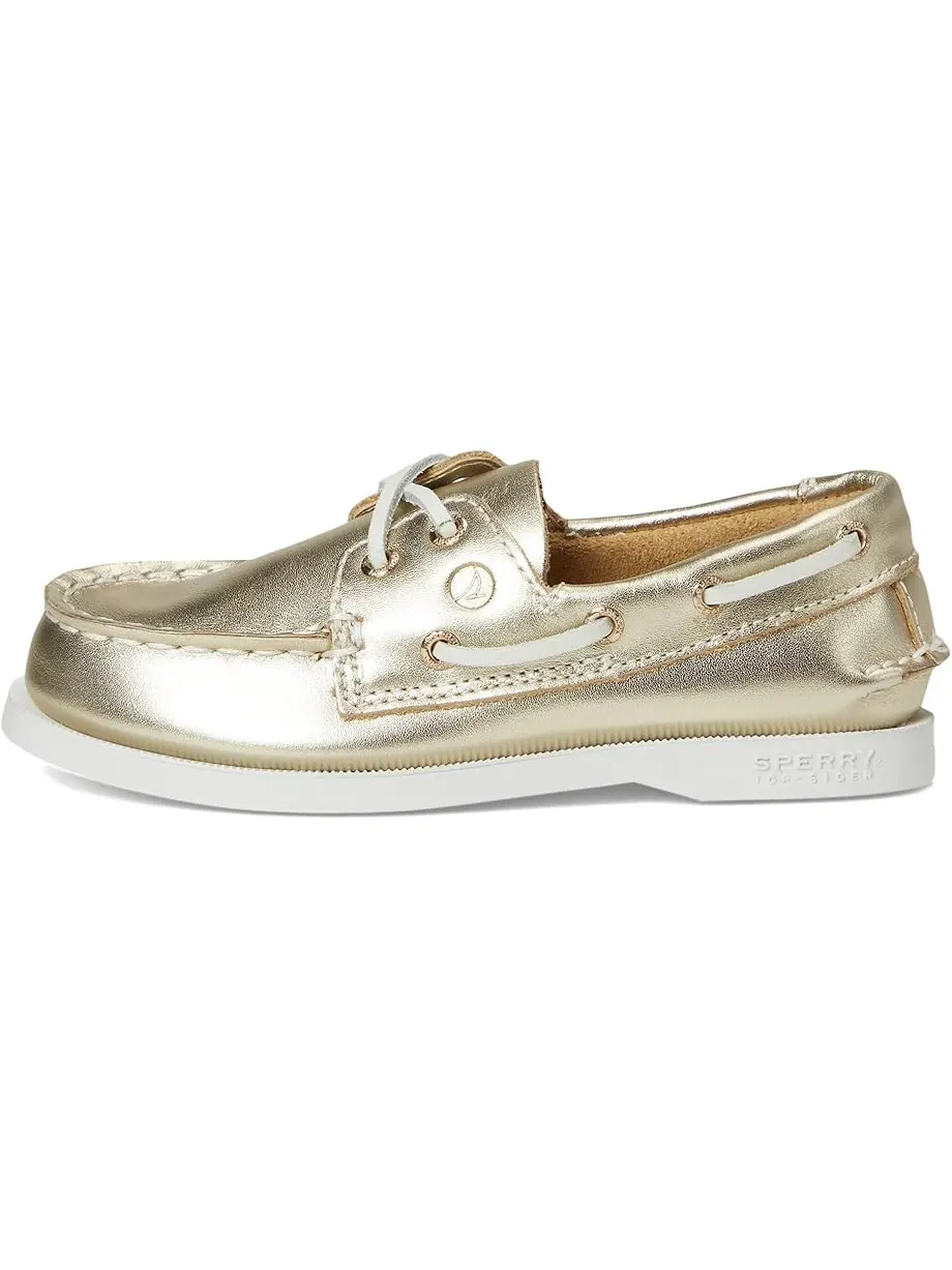 Детские лодочники Sperry Authentic Original (Little Kid/Big Kid) Sperry Kids — изображение 4 из 7, металлик золотистый