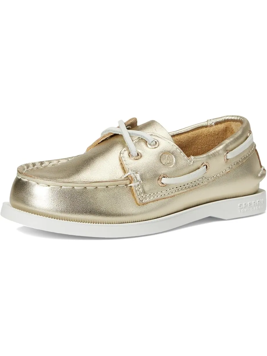 Детские лодочники Sperry Authentic Original (Little Kid/Big Kid) Sperry Kids — изображение 7 из 7, металлик золотистый
