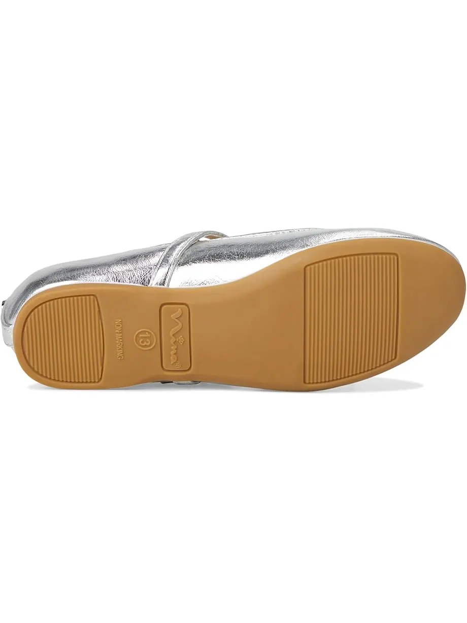 Детские балетки Nina Kids Nicola (Toddler/Little Kid/Big Kid) — изображение 3 из 7, серебристый металлик