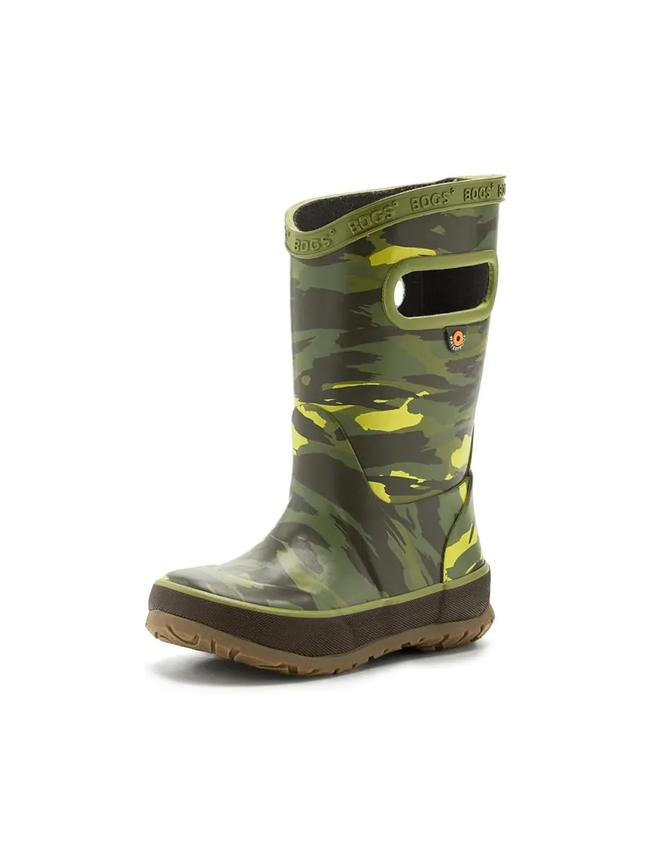 Детские резиновые сапоги Bogs Kids Rainboot Brush Camo (Little Kid/Big Kid) — изображение 1 из 7, зеленый мульти