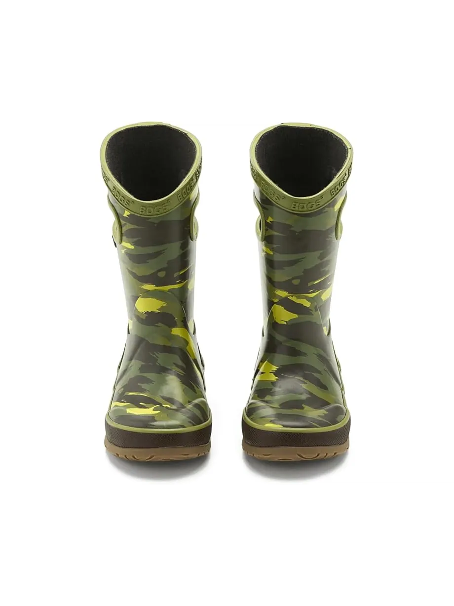 Детские резиновые сапоги Bogs Kids Rainboot Brush Camo (Little Kid/Big Kid) — изображение 2 из 7, зеленый мульти
