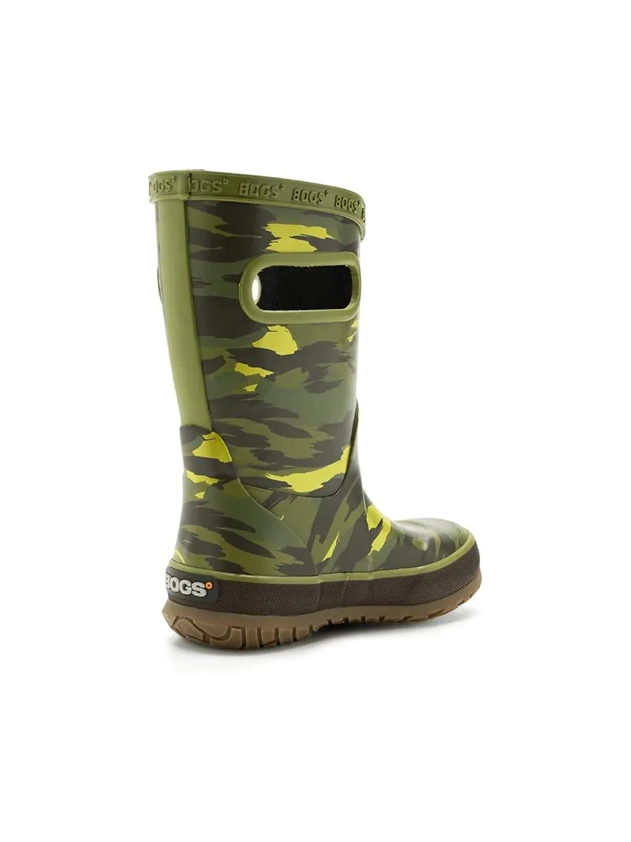 Детские резиновые сапоги Bogs Kids Rainboot Brush Camo (Little Kid/Big Kid) — изображение 3 из 7, зеленый мульти