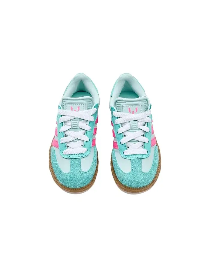 Кроссовки футзальные Samba Messi Adidas Kids — изображение 2 из 4, розовый/голубой