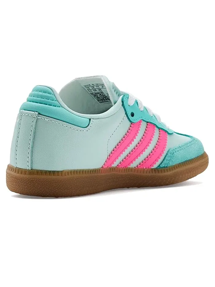 Кроссовки футзальные Samba Messi Adidas Kids — изображение 3 из 4, розовый/голубой