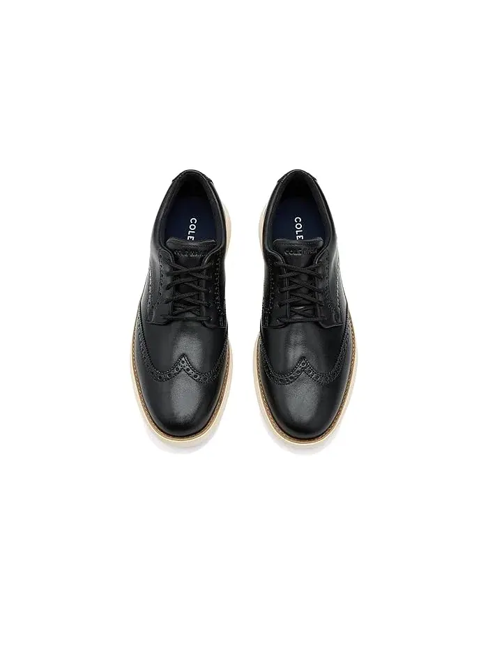 Оксфорды кожаные Grand Remix Wing Tip Cole Haan — изображение 2 из 4, черный/слоновая кость