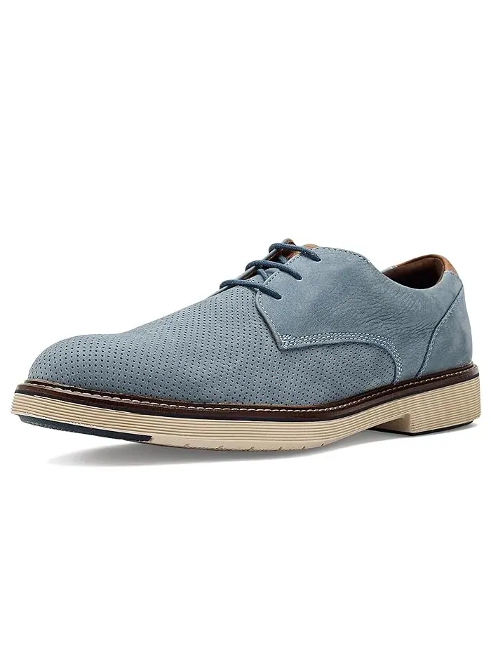 Туфли оксфорды перфорированные Tyson Perfed Plain Toe Johnston & Murphy — изображение 1 из 4, джинсовый синий