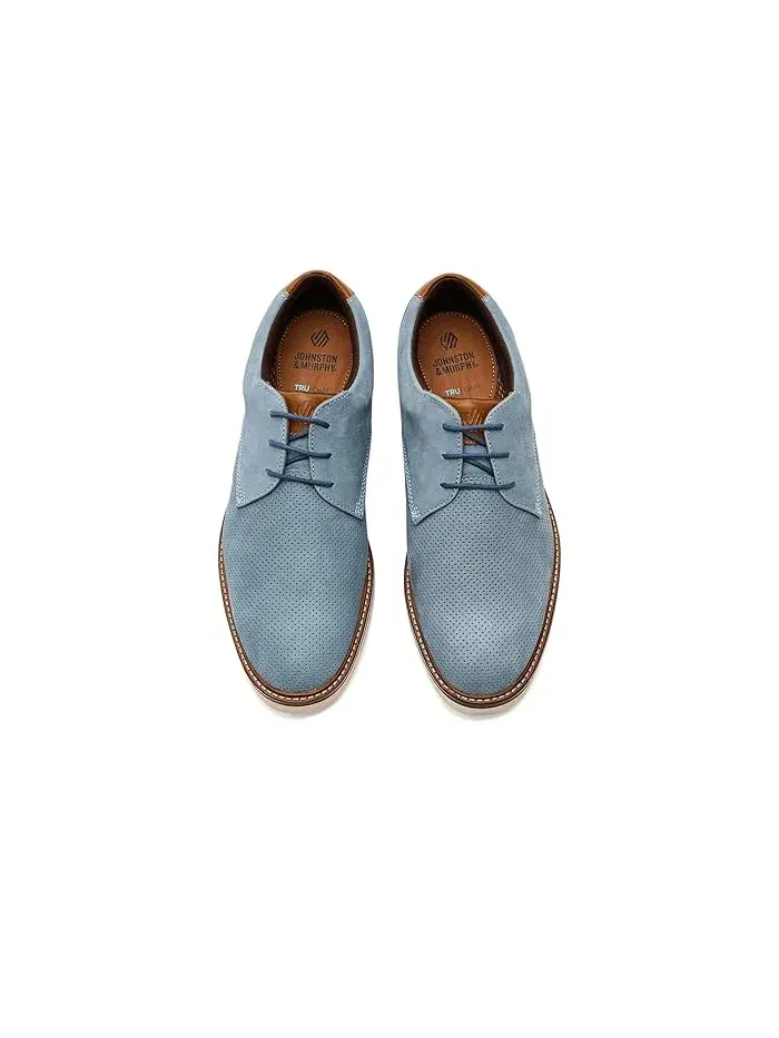 Туфли оксфорды перфорированные Tyson Perfed Plain Toe Johnston & Murphy — изображение 2 из 4, джинсовый синий