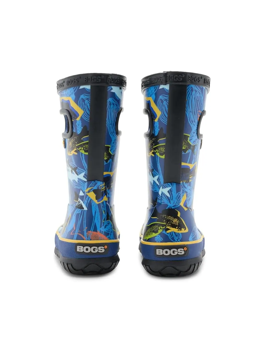 Детские резиновые сапоги Bogs Kids Rainboot Fish (Little Kid/Big Kid) — изображение 7 из 7, темно-синий мульти