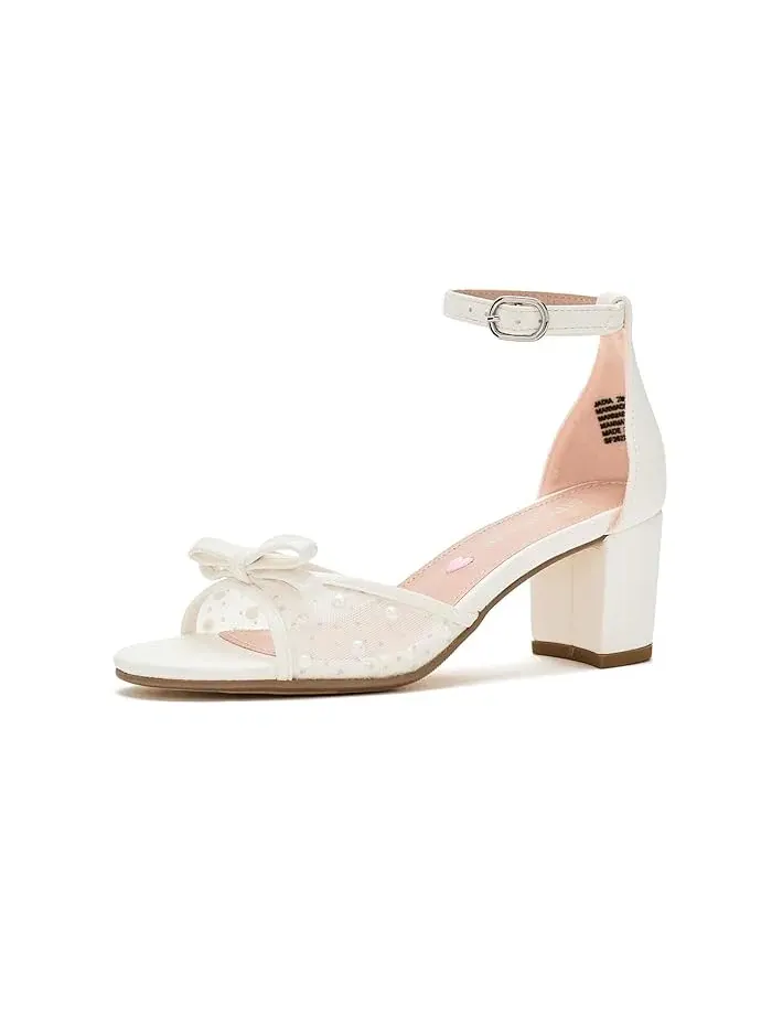Туфли на каблуке с жемчугом Adia Steve Madden Kids — изображение 1 из 4, белый