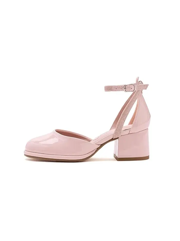 Туфли на каблуке с блочной пяткой Elinor Steve Madden Kids — изображение 4 из 4, нежно-розовый
