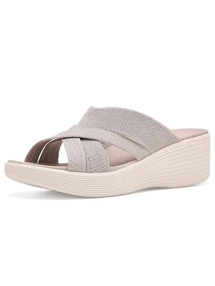 Сандалии-Шлепанцы на танкетке Parallel Lite SKECHERS — изображение 1 из 4, тауп