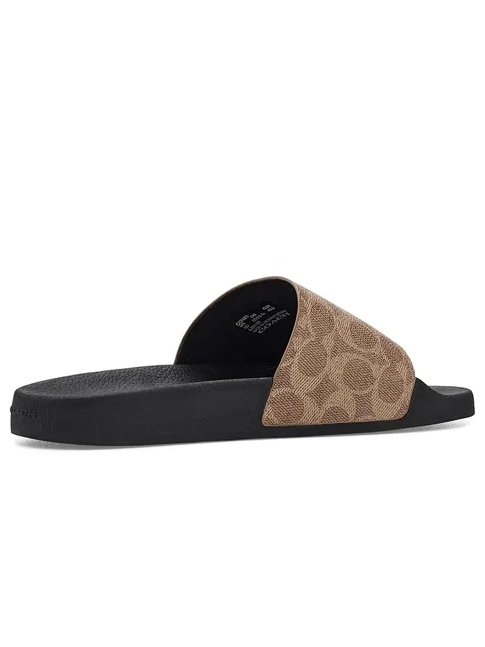 Сандалии Pool Slide In Signature Canvas COACH — изображение 3 из 4, бежевый