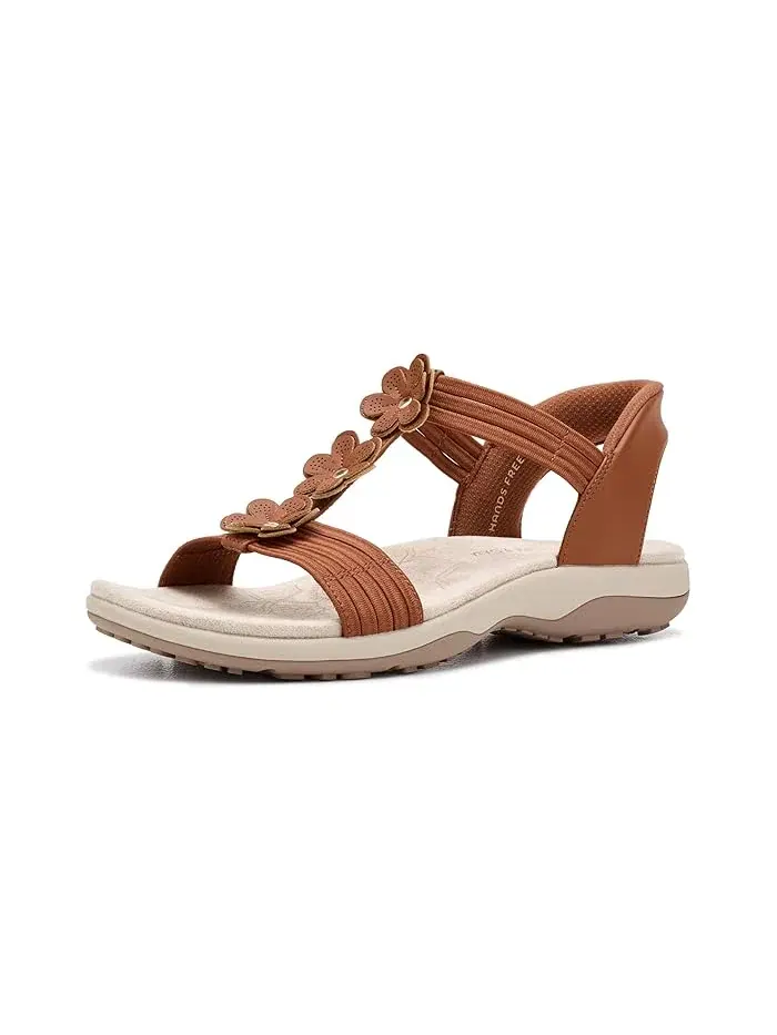 Сандалии Reggae Slim - Blooming Romance Hands Free Slip-Ins Skechers — изображение 1 из 4, коричневый