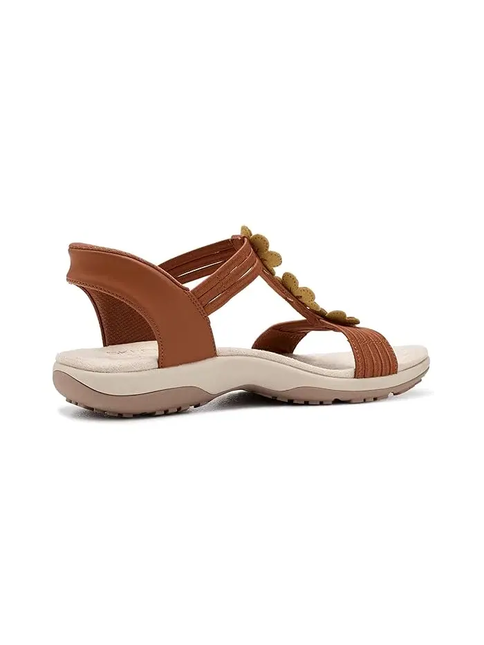 Сандалии Reggae Slim - Blooming Romance Hands Free Slip-Ins Skechers — изображение 3 из 4, коричневый