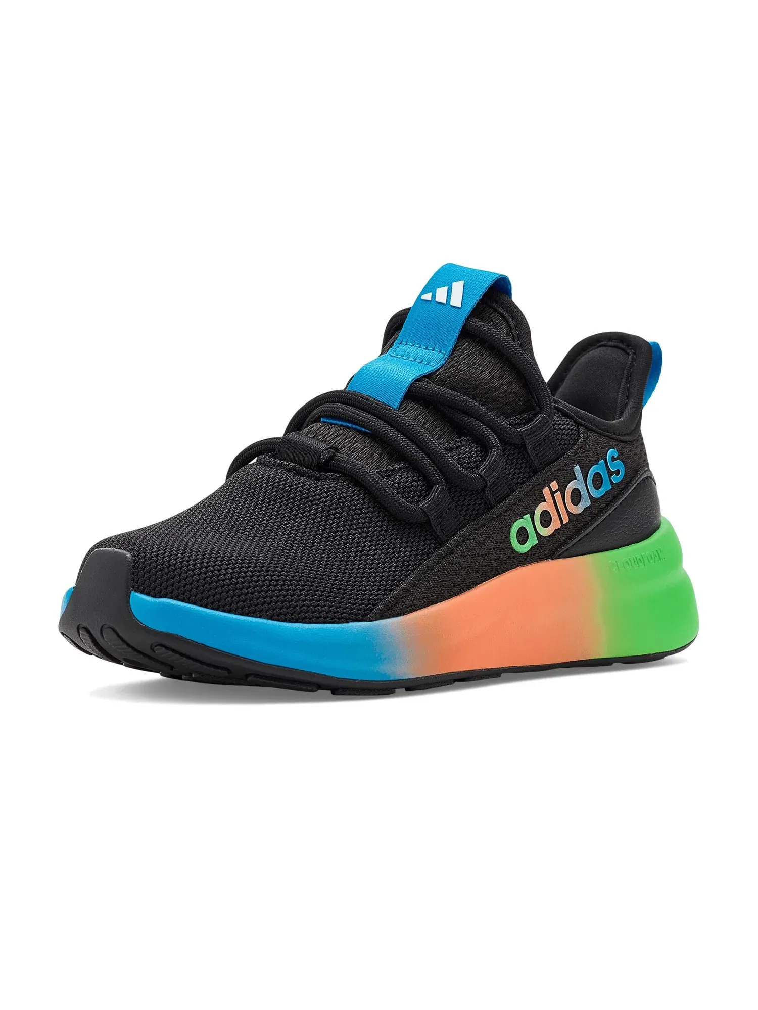 Кроссовки Lite Racer Adapt 8.0 (для маленьких и больших детей) Adidas Kids — изображение 1 из 4, черный/зеленый/оранжевый