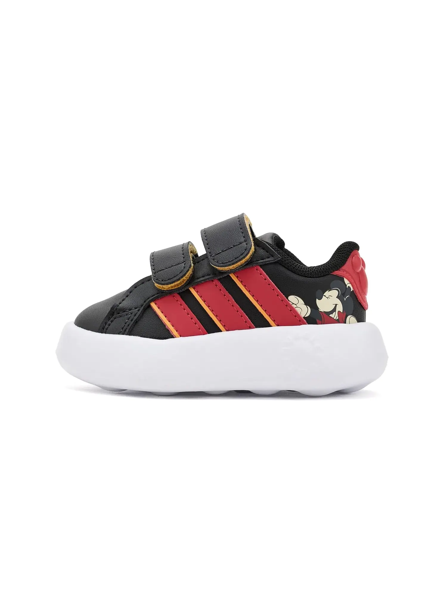 Кроссовки Disney Grand Court Hook & Loop (для младенцев и малышей) Adidas Kids — изображение 4 из 4, черный//желтый