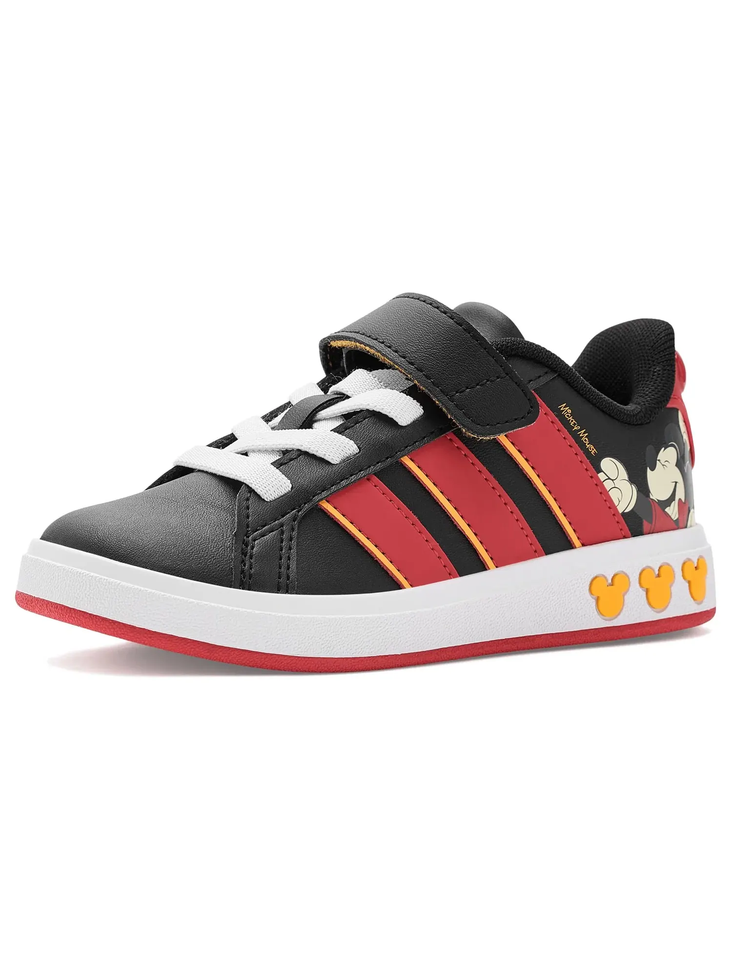 Кроссовки Disney Grand Court Elastic Lace & Strap (для маленьких и больших детей) Adidas Kids — изображение 1 из 4