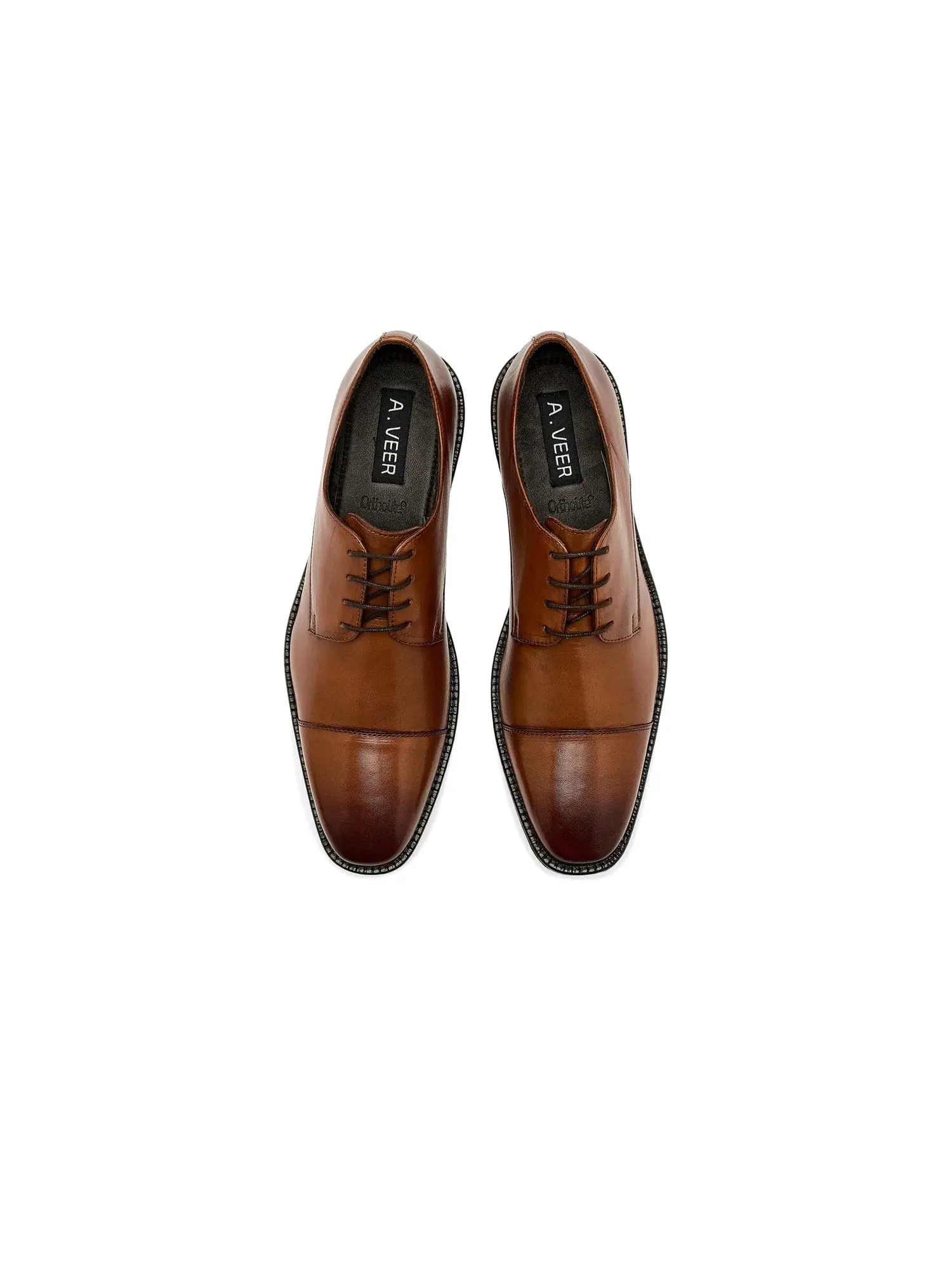 Оксфорды с закрытым носком Maddox Cap-toe Oxford A.Veer — изображение 2 из 4, бежевый