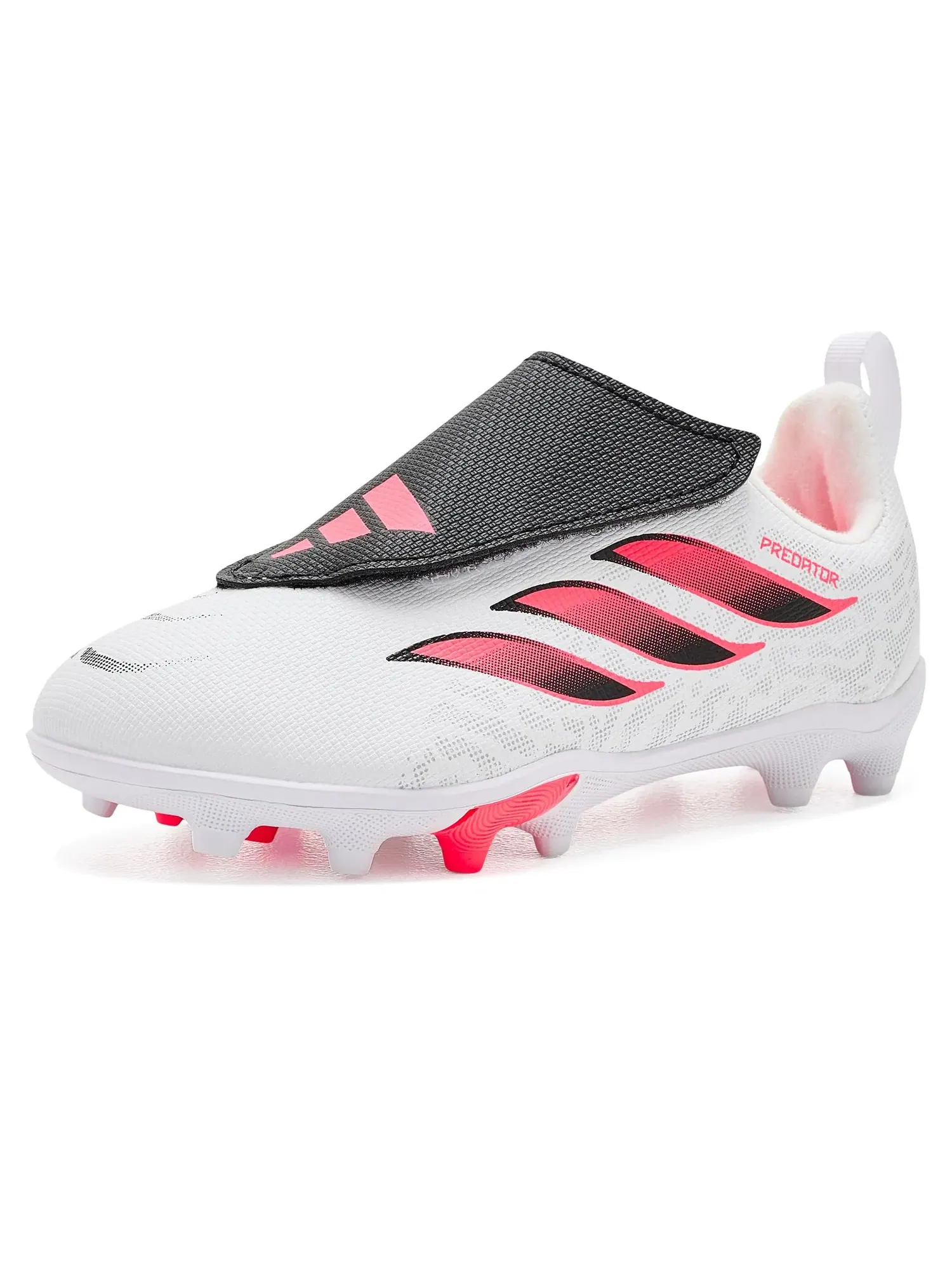 Бутсы Predator Club Hook & Loop Firm Ground/Multi Ground (для малышей, маленьких и больших детей) Adidas Kids, белый//черный