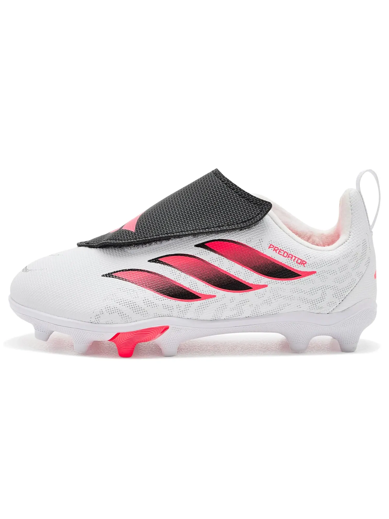 Бутсы Predator Club Hook & Loop Firm Ground/Multi Ground (для малышей, маленьких и больших детей) Adidas Kids, белый//черный