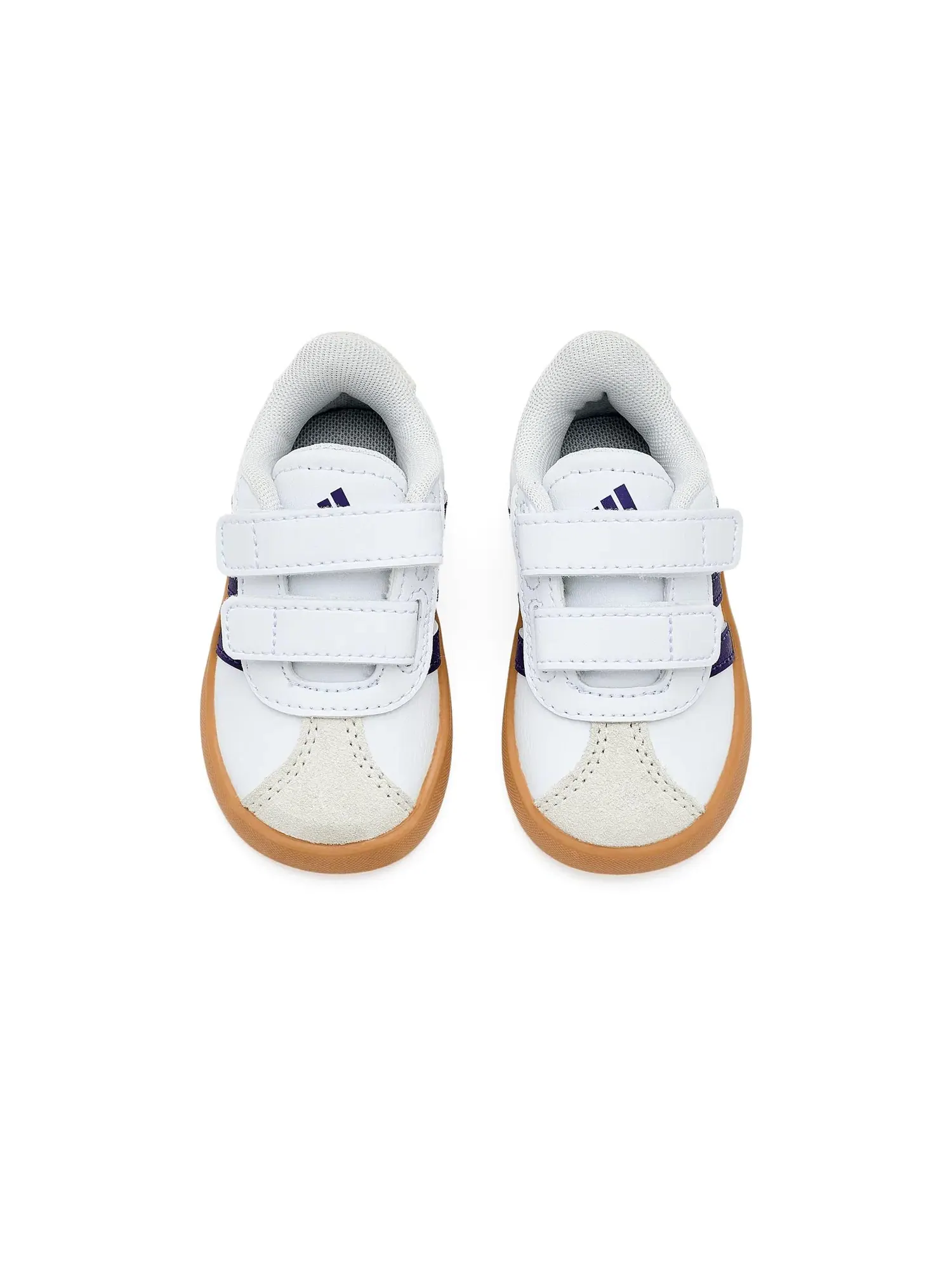 Кроссовки VL Court 3.0 Hook & Loop (для младенцев и малышей) Adidas Kids — изображение 2 из 4, белый/фиолетовый