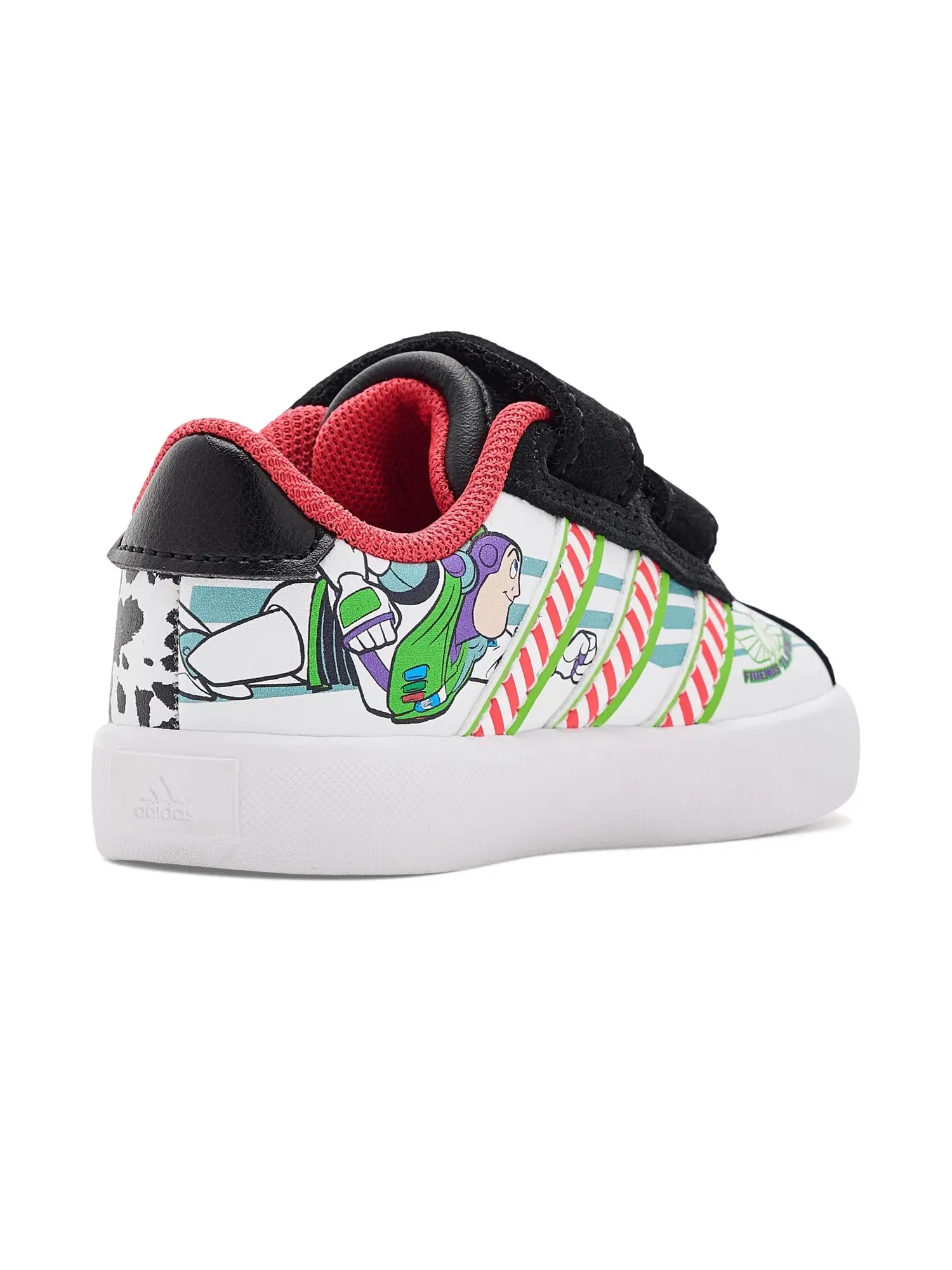 Кроссовки Pixar Vl Court 3.0 Hook & Loop (для младенцев и малышей) Adidas Kids — изображение 3 из 4, белый/белый/черный