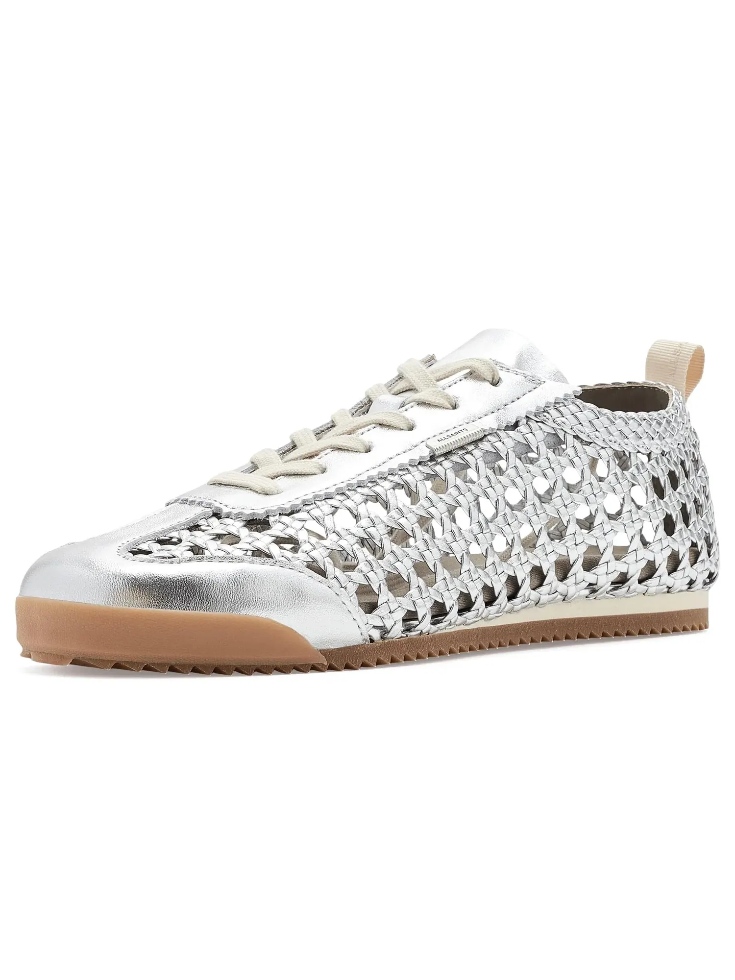 Кроссовки Kenny Woven Runner Allsaints — изображение 1 из 4, серебряный