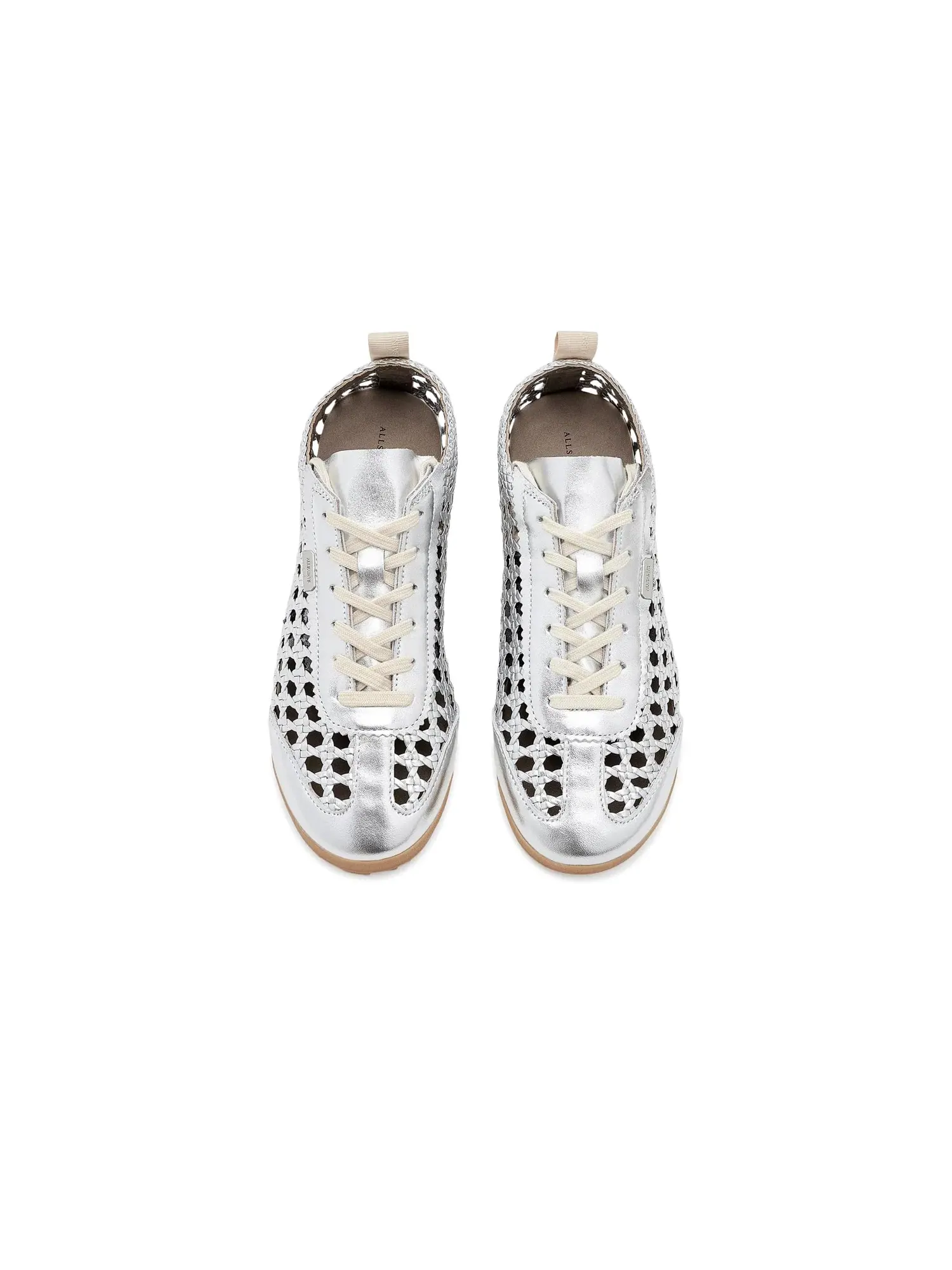 Кроссовки Kenny Woven Runner Allsaints — изображение 2 из 4, серебряный