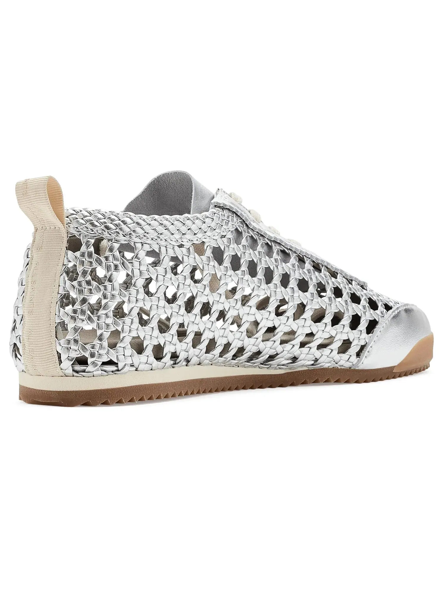 Кроссовки Kenny Woven Runner Allsaints — изображение 3 из 4, серебряный