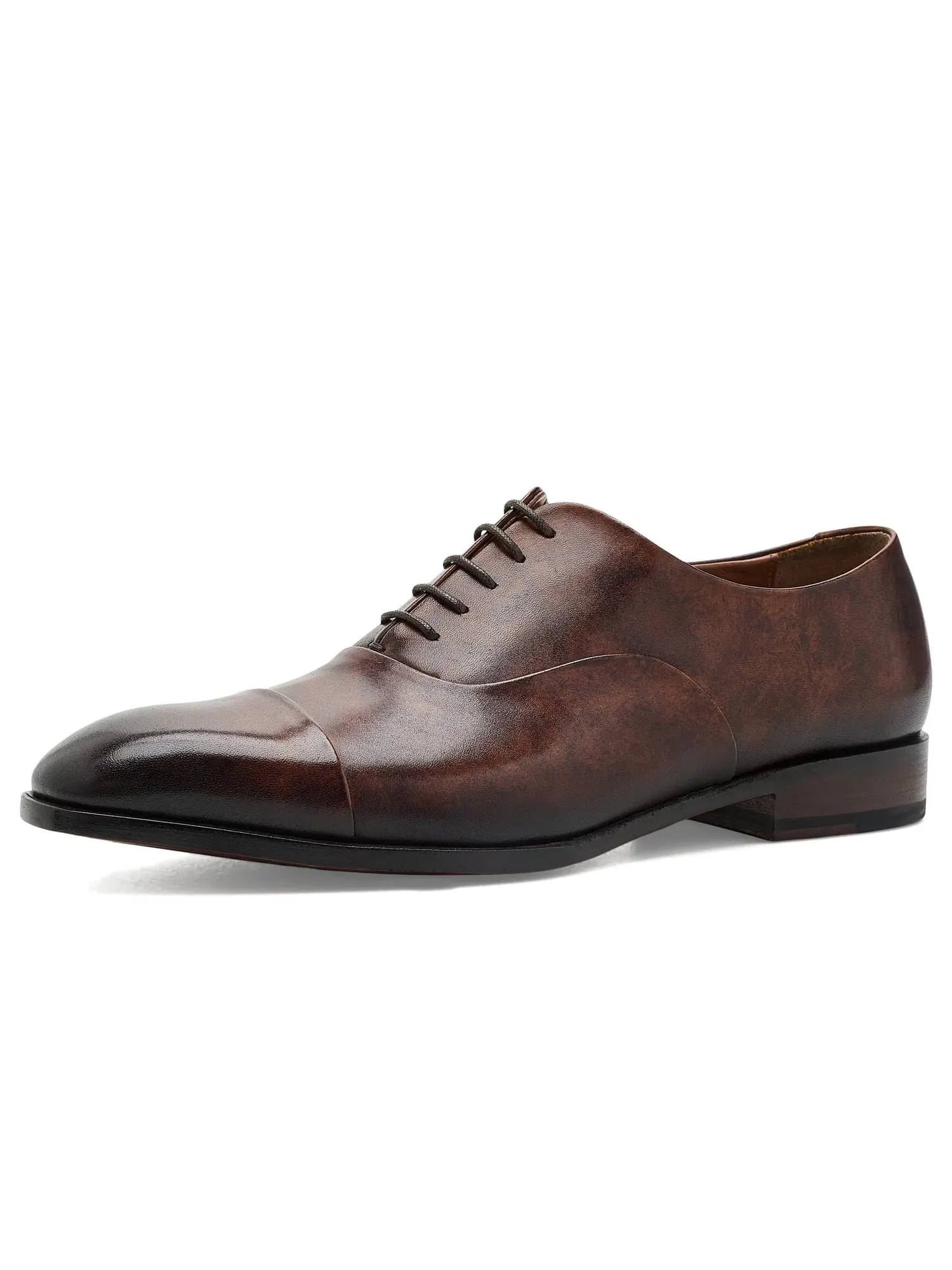 Оксфорды с закрытым носком Genoa Cap-Toe Oxfords Anthony Veer — изображение 1 из 4, бежевый