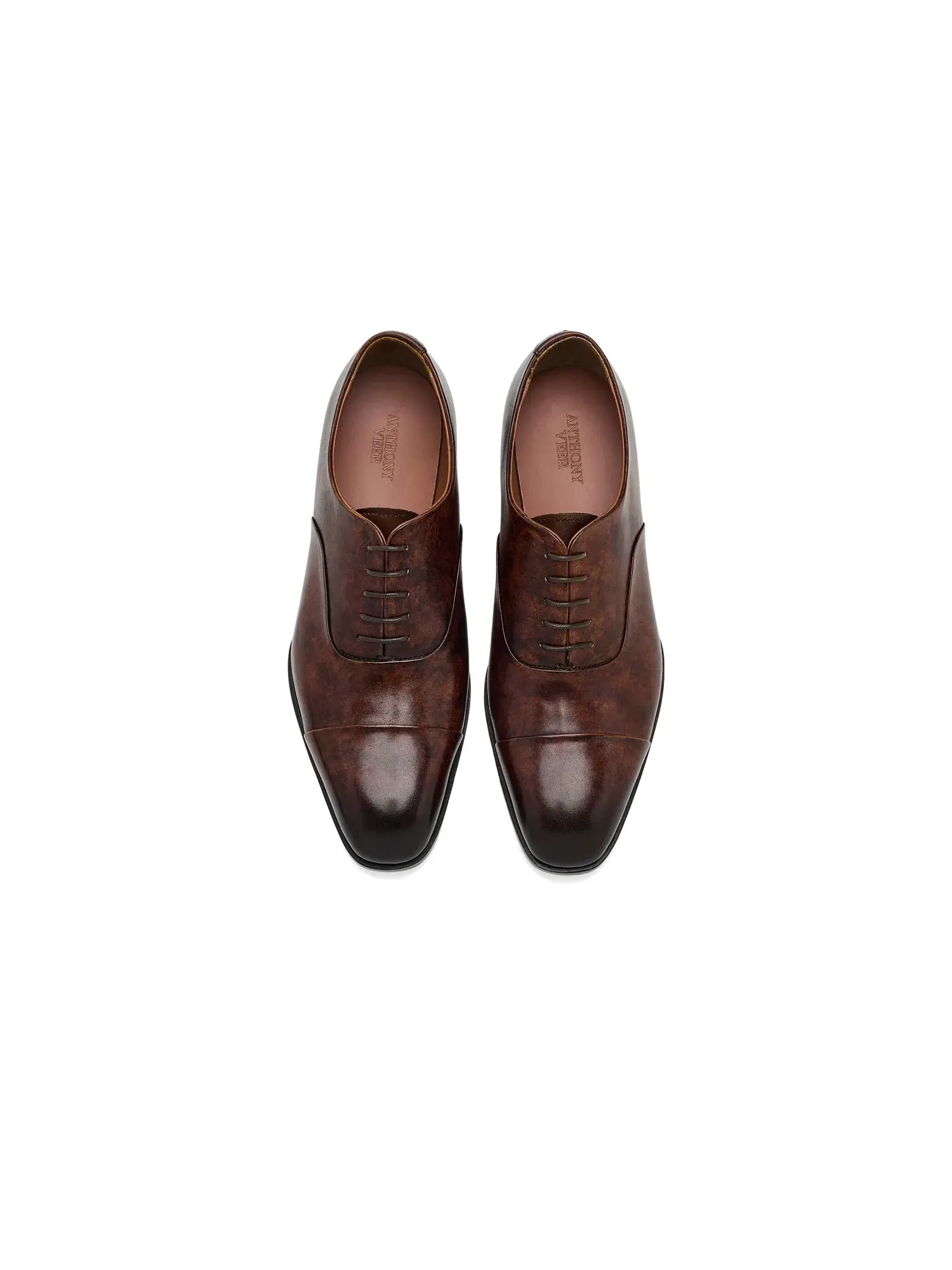 Оксфорды с закрытым носком Genoa Cap-Toe Oxfords Anthony Veer — изображение 2 из 4, бежевый