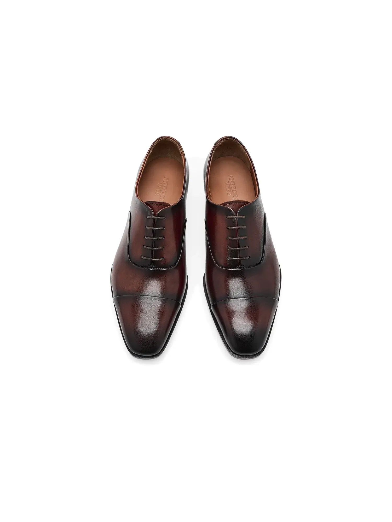 Оксфорды с закрытым носком Genoa Cap-Toe Oxfords Anthony Veer — изображение 2 из 4, коричневый
